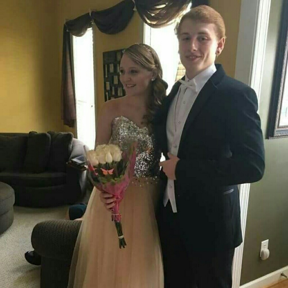 Champagne and silver strapless prom dress sz 2-4